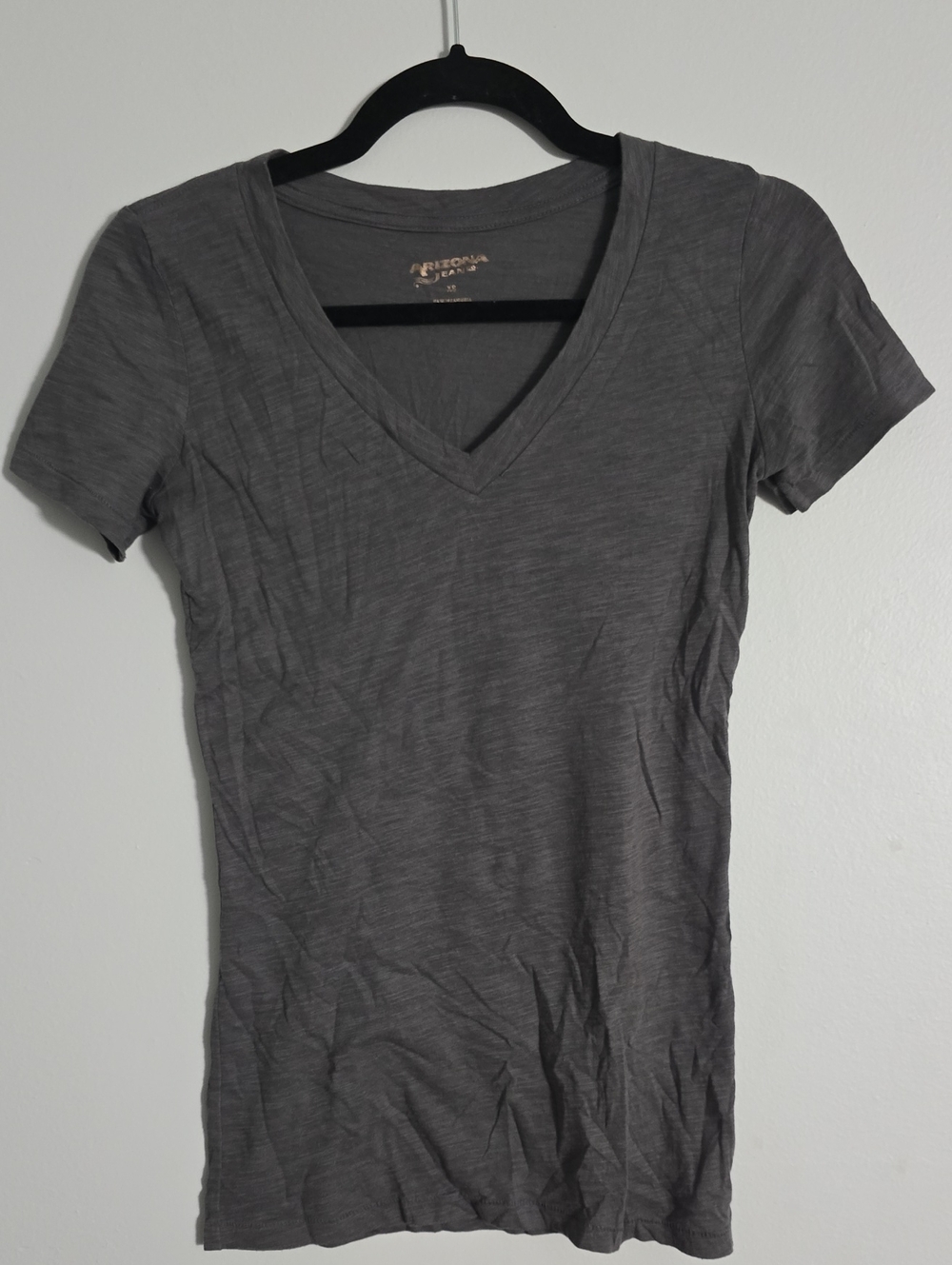 Arizona Jean Company Women's V-Neck Short Sleeve Tee - Gray